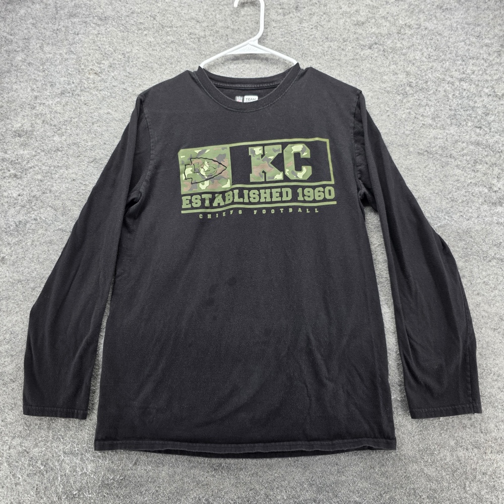 Kansas City Chiefs Shirt Long Sleeve Mens Medium Black NFL Football Team Apparel